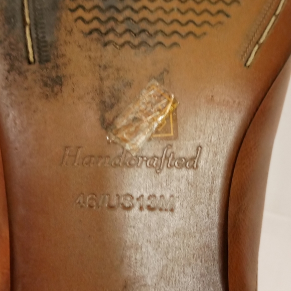 Vtge Dune London Shoes Wingtip ACCREDIT Brown Leather/Burlap Fabric Sz 13M/46